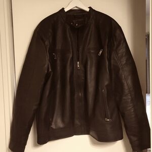 New! Zaff Faux Leather Jacket Mens XXL